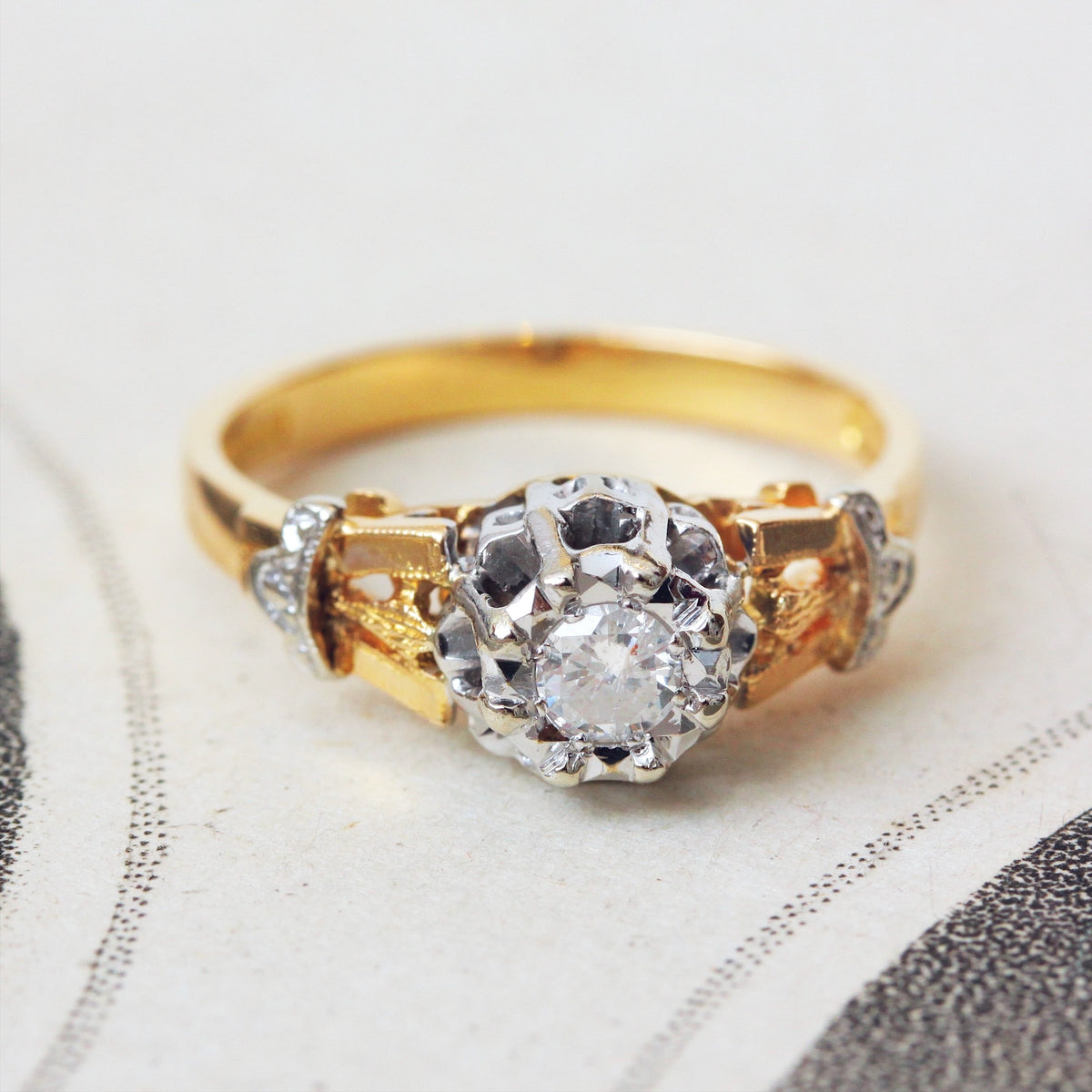 Vintage Diamond Solitaire Engagement Ring
