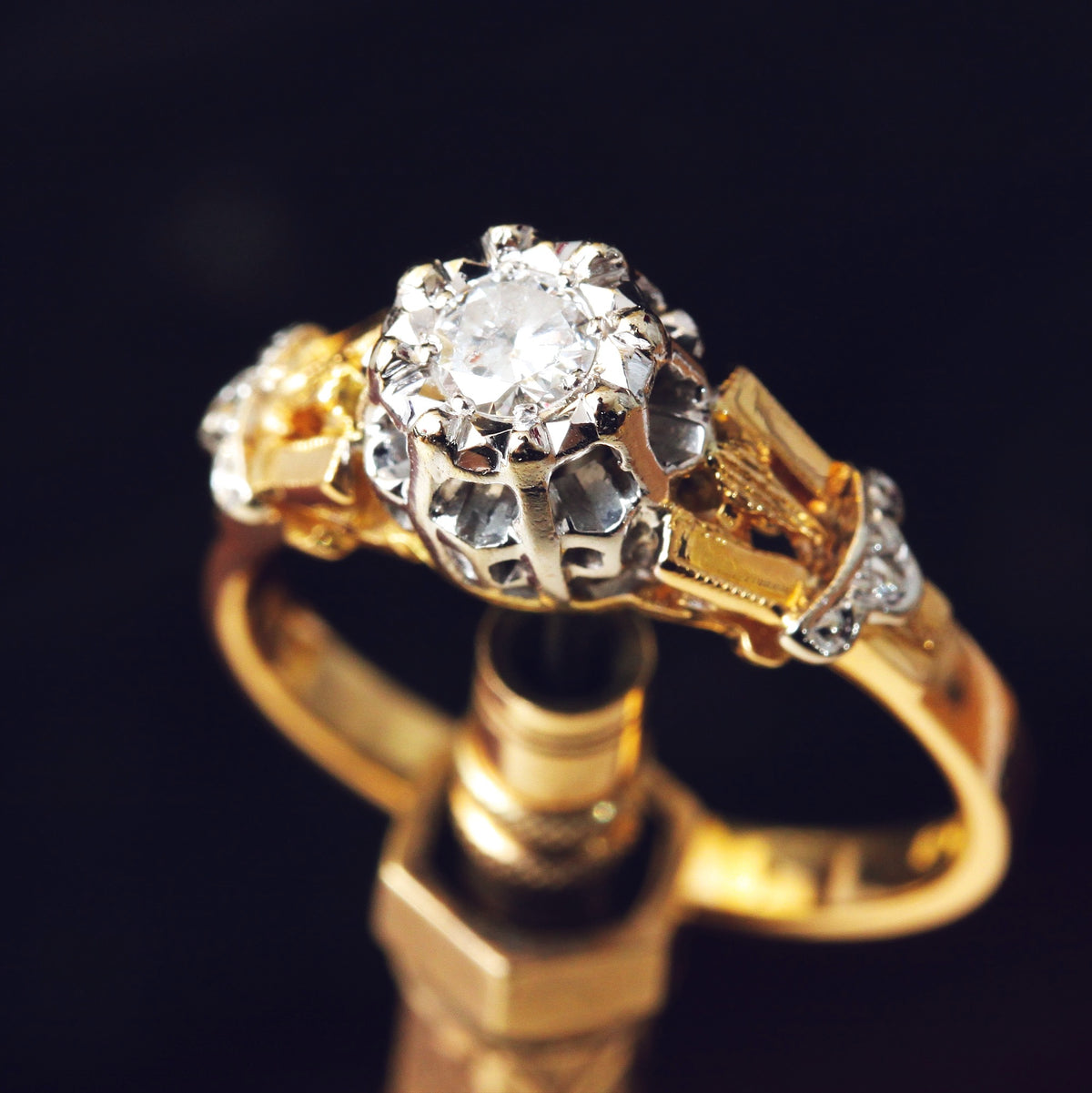 Vintage Diamond Solitaire Engagement Ring