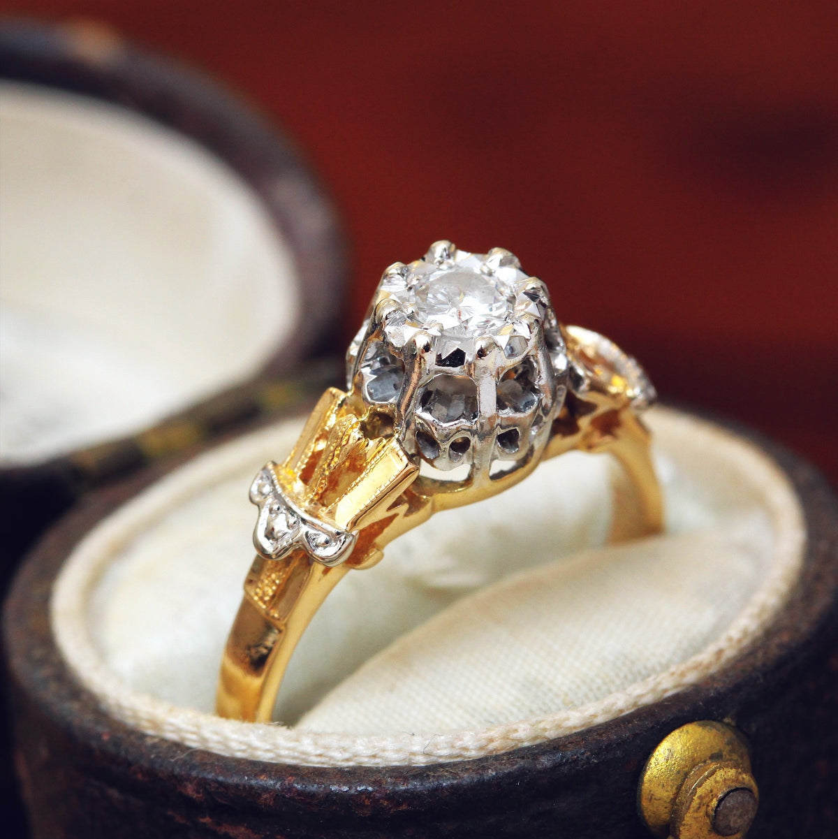 Vintage Diamond Solitaire Engagement Ring