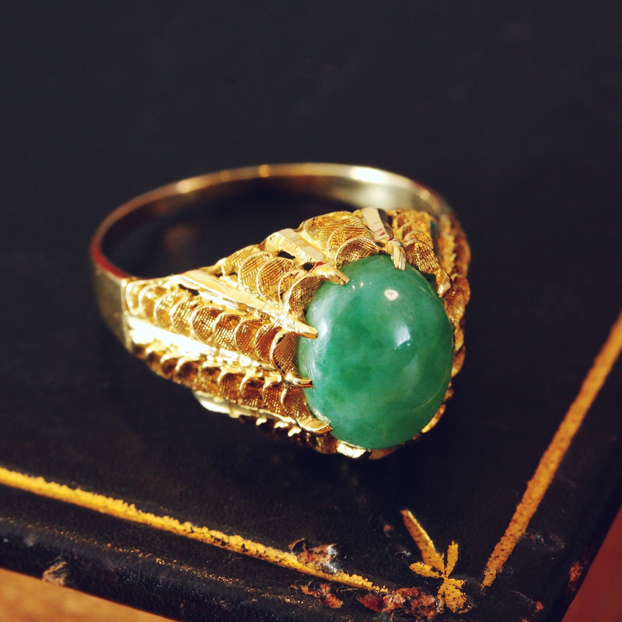 Jade online cocktail ring