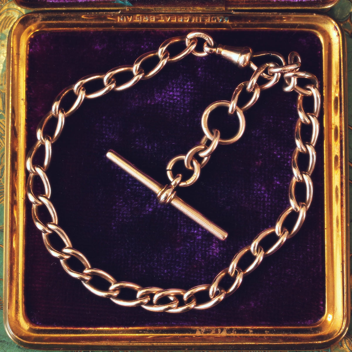 Date 1910 9ct Rose Gold Watch Chain Bracelet