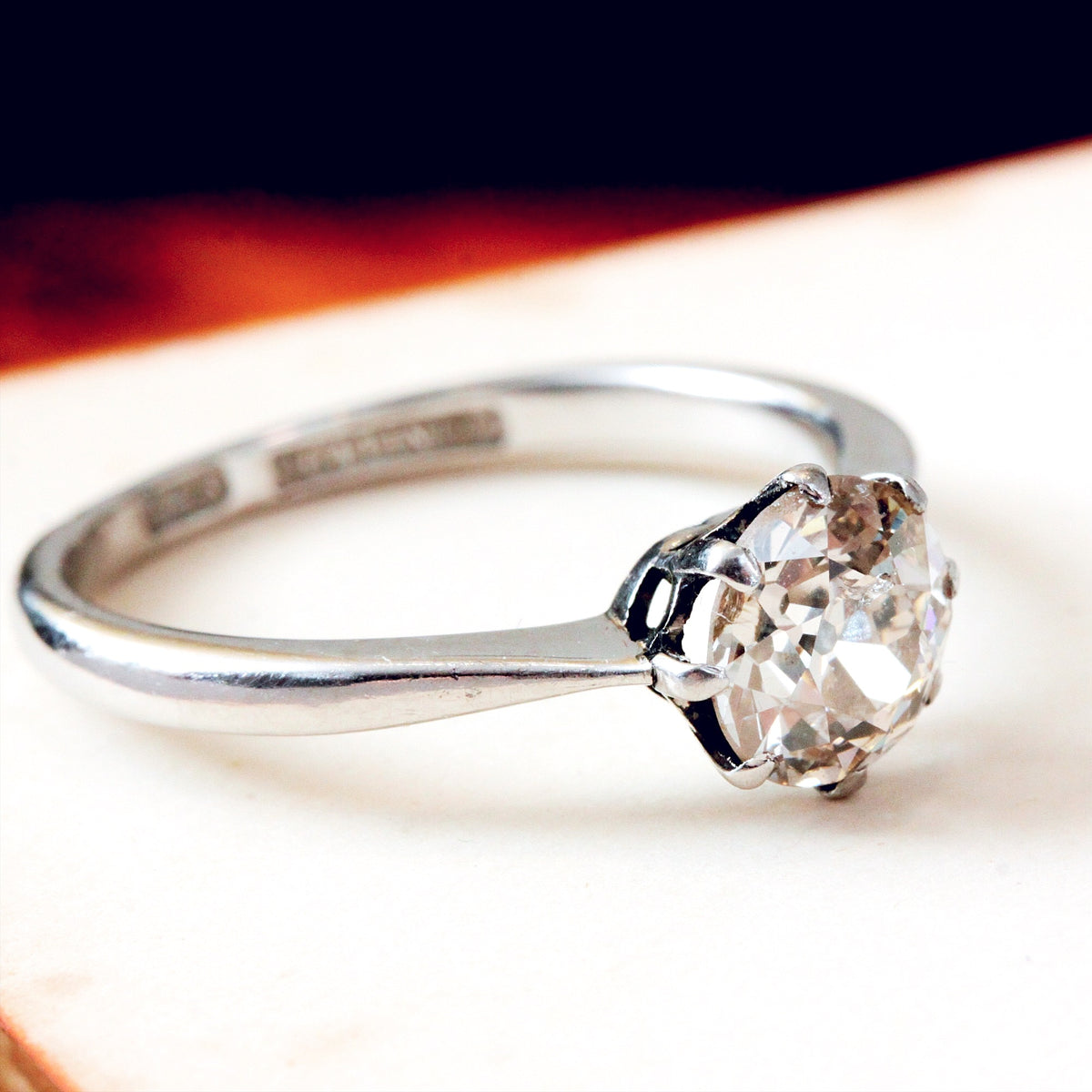 Vintage 1.22ct Old Cut Diamond Engagement Ring