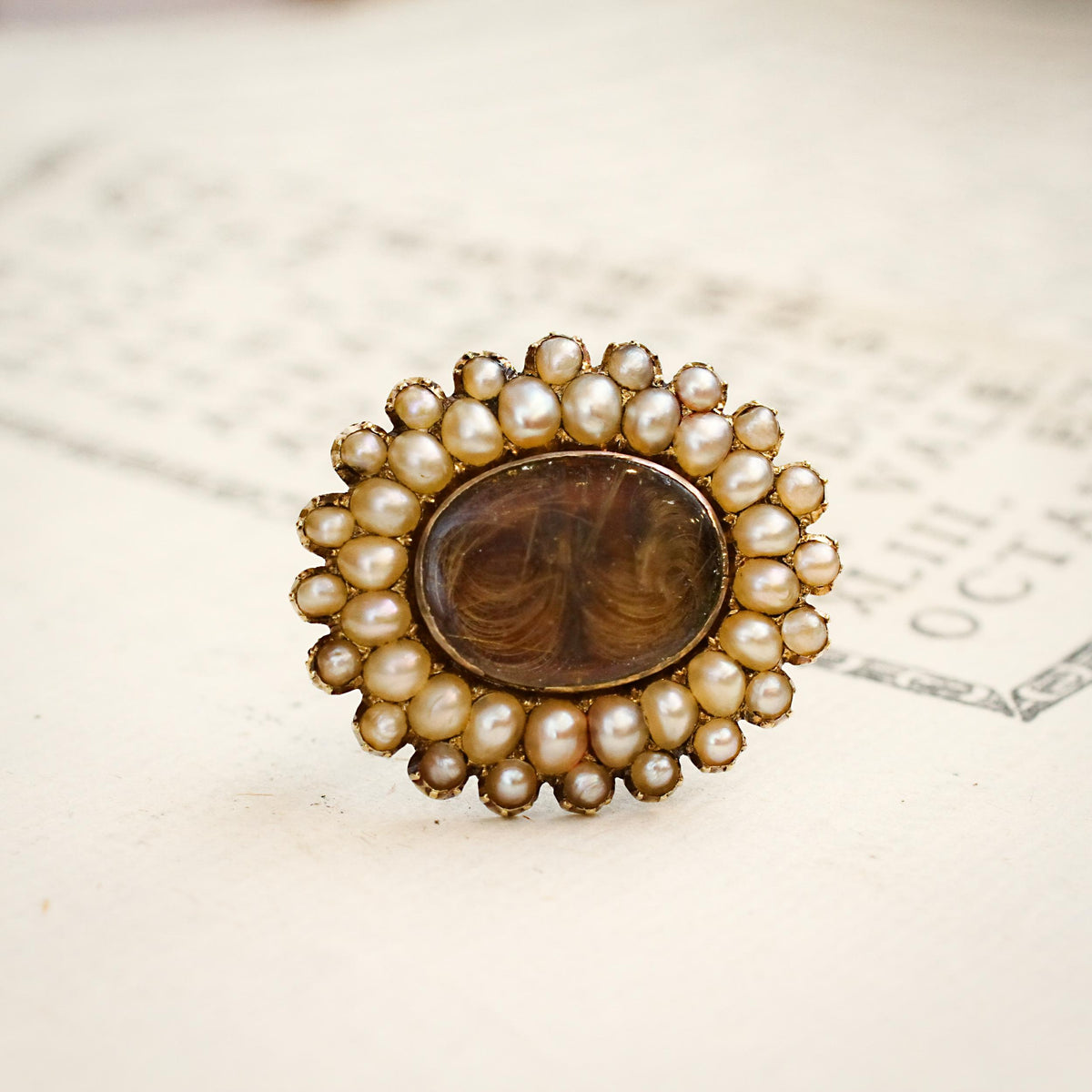 Darling Little Georgian Seed Pearl Fichu Pin Brooch