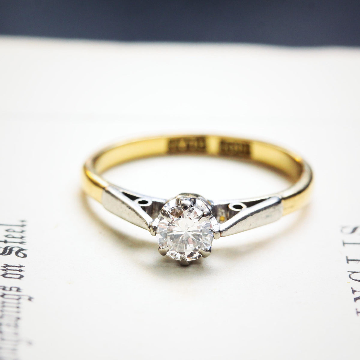 Vintage Brilliant Cut Diamond Solitaire Ring
