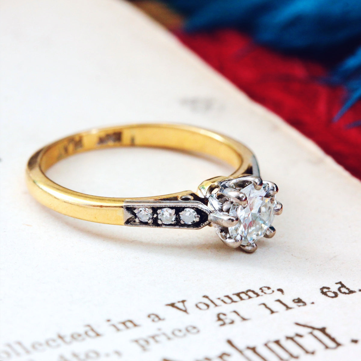 Vintage Diamond Solitaire Engagement Ring
