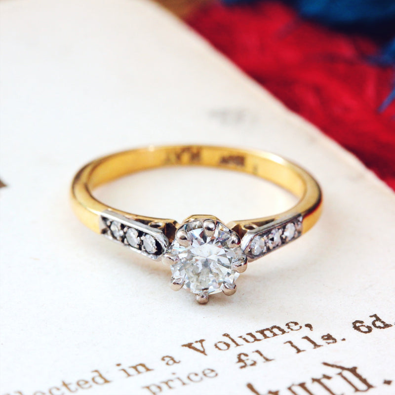Vintage Diamond Solitaire Engagement Ring