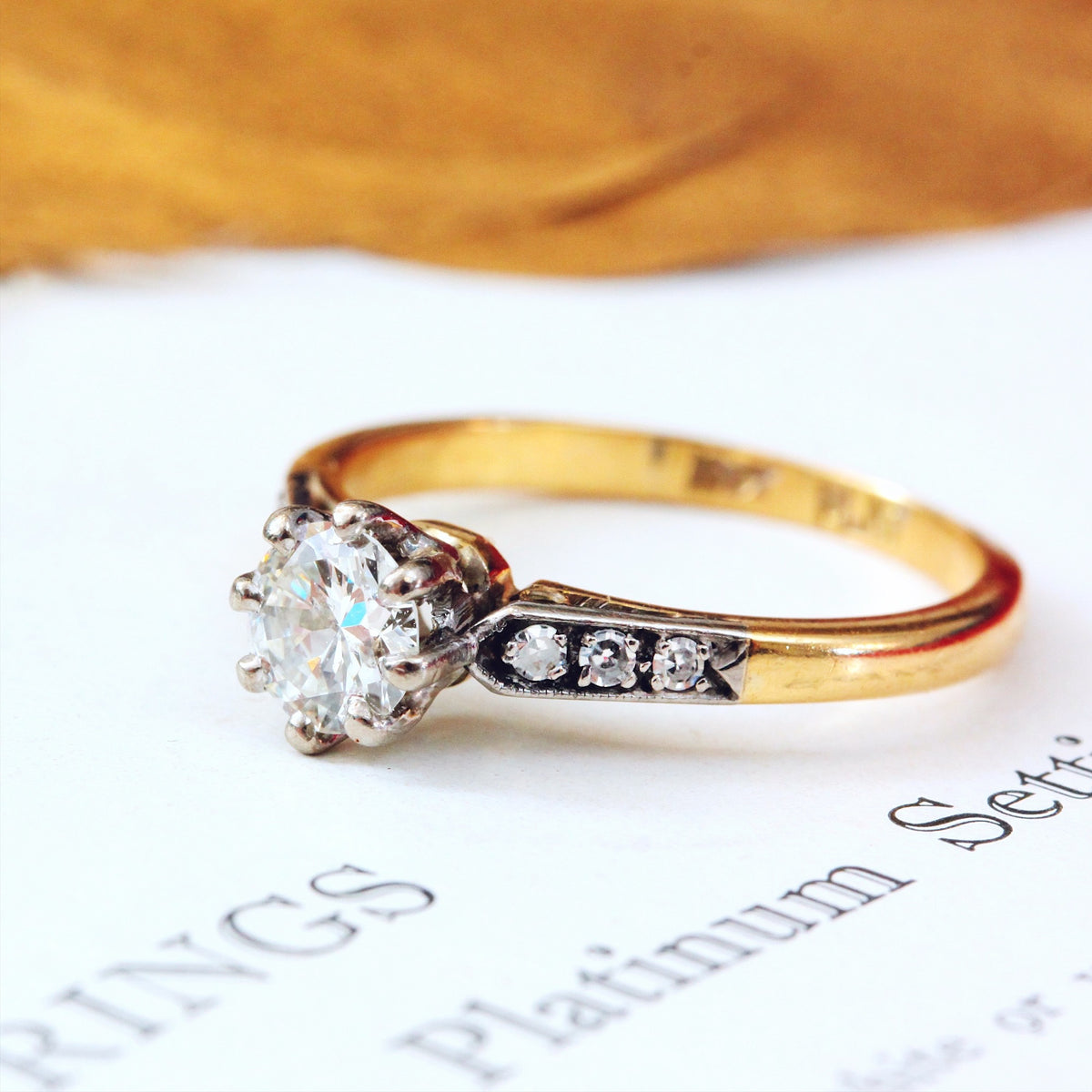 Vintage Diamond Solitaire Engagement Ring