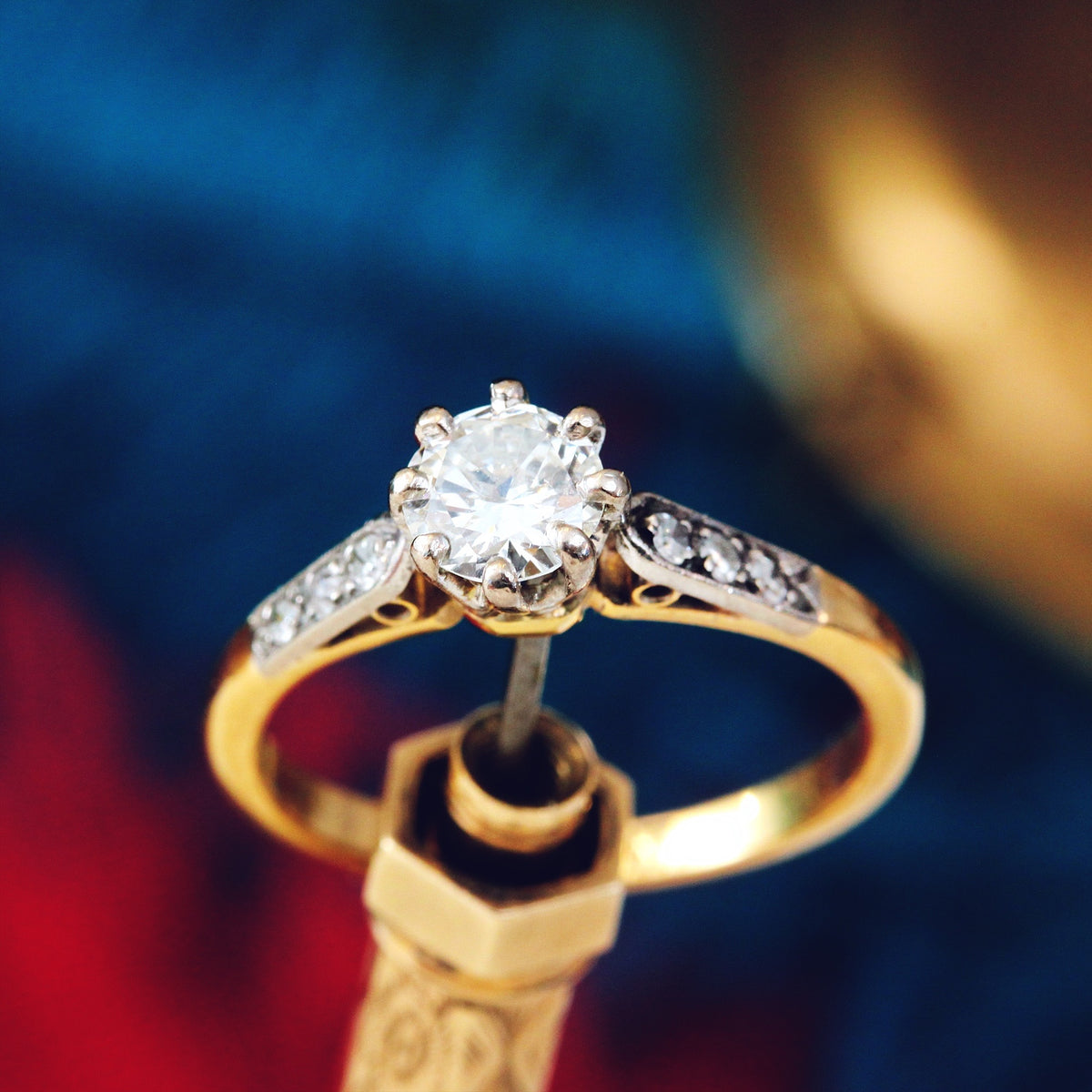 Vintage Diamond Solitaire Engagement Ring