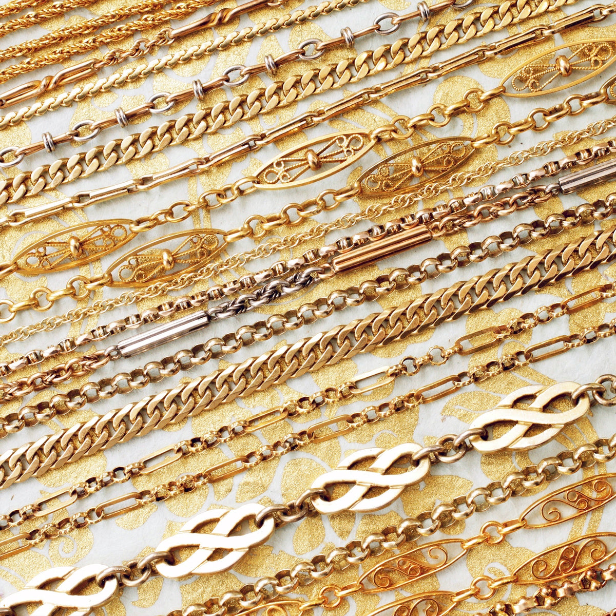 vintage antique gold chains necklaces