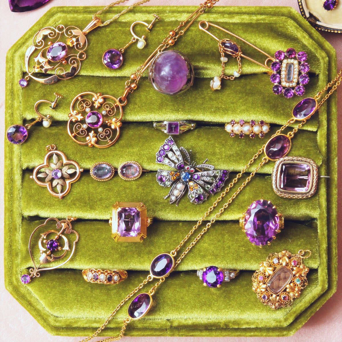 vintage antique amethyst jewellery