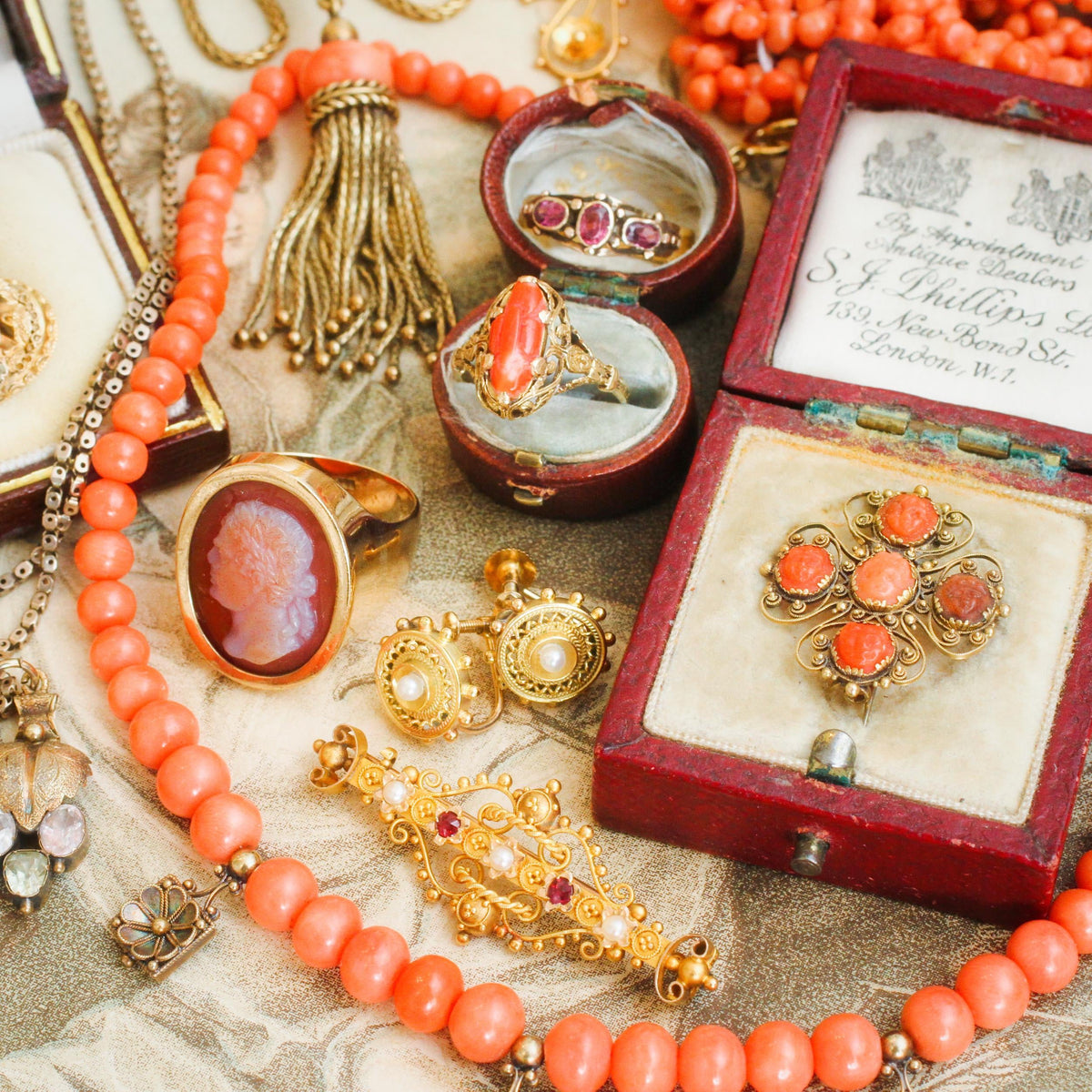 antique victorian coral jewellery