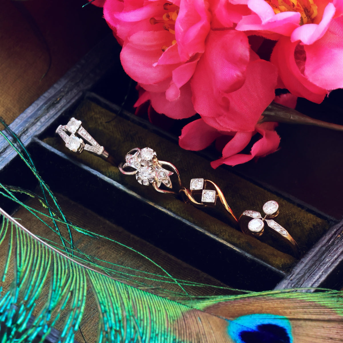Vintage Antique Toi moi Diamond Rings