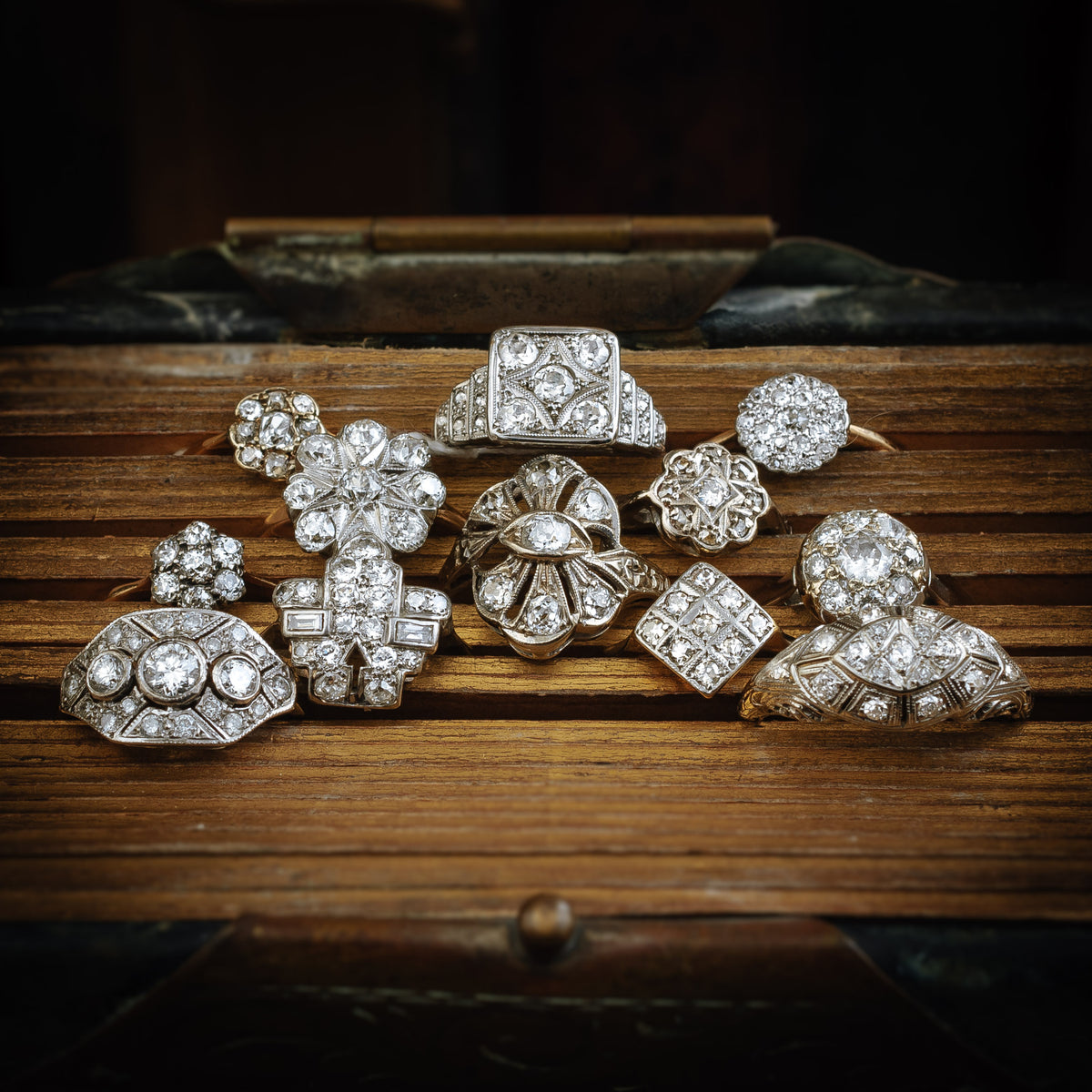 Diamond Daisy Cluster Rings