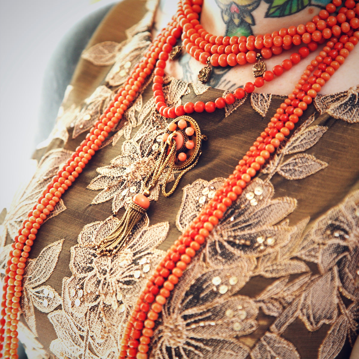 Antique Italian Coral Jewellery