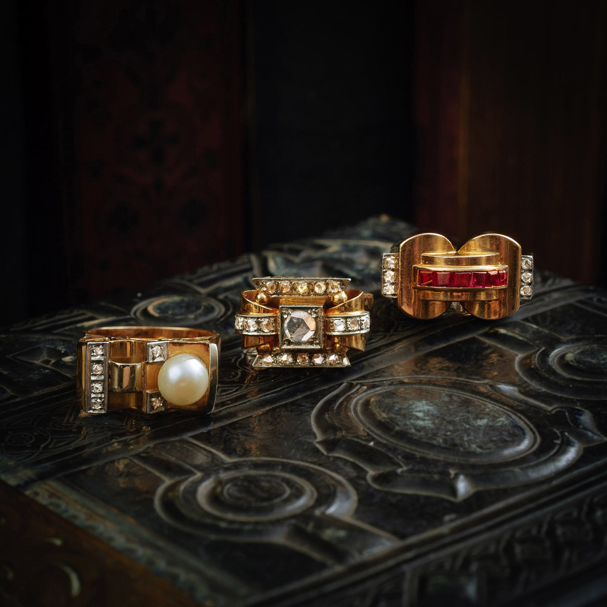 Vintage Statement Dress Cocktail Rings