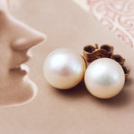 Vintage Saltwater Cultured Pearl Stud Earrings