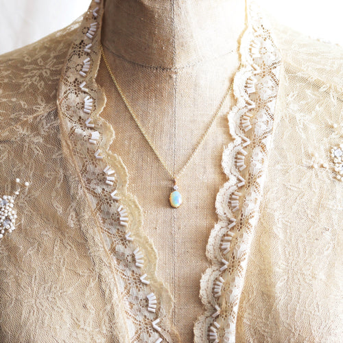 Magnifique pendentif opale antique et diamant