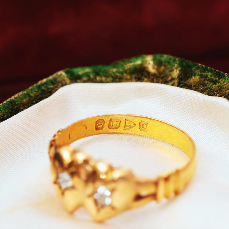 Date 1897 Starred Twin Hearts Diamond Ring