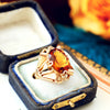 Vintage Handmade Cognac Citrine Dress Ring