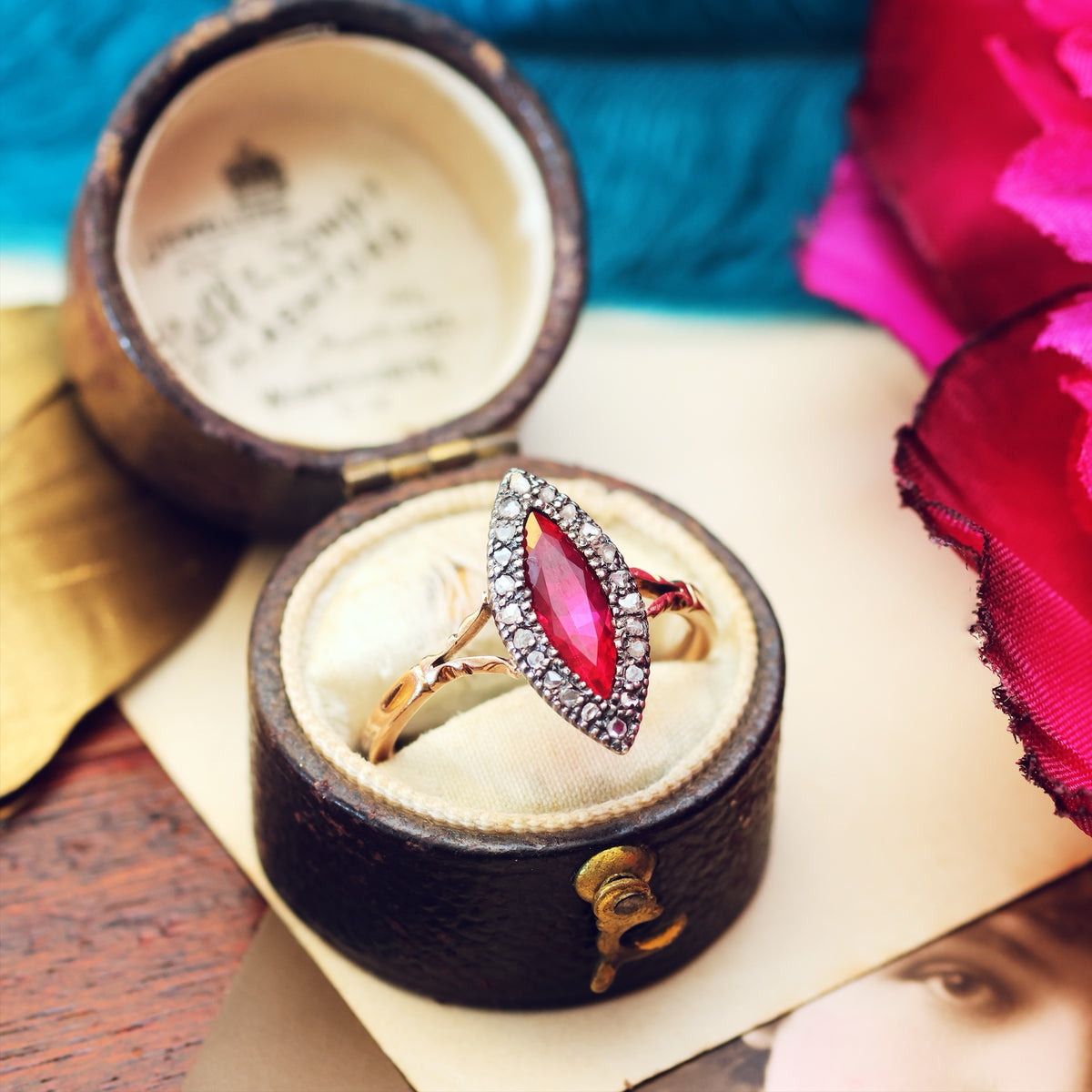 Vintage Ruby & Rose Cut Diamond Dress Ring Fetheray Vintage Ruby & Rose Cut Diamond Dress Ring Fetheray