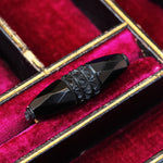 Hand Carved Victorian Whitby Jet Bar Brooch