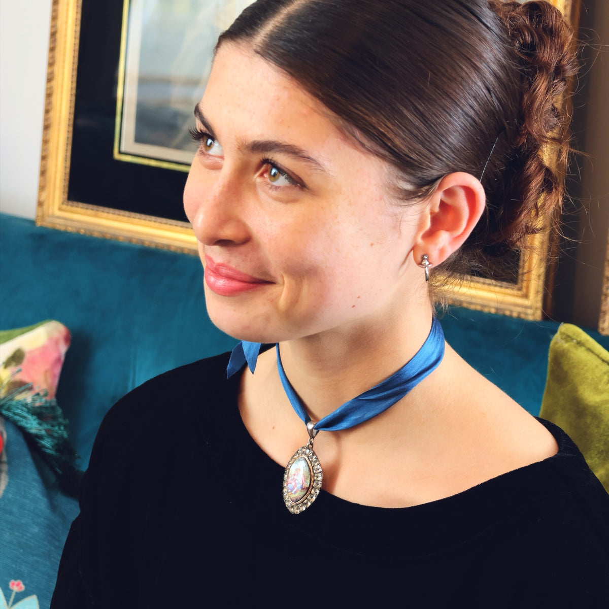 Rare Antique Georgian Paste & Enamel Pendant