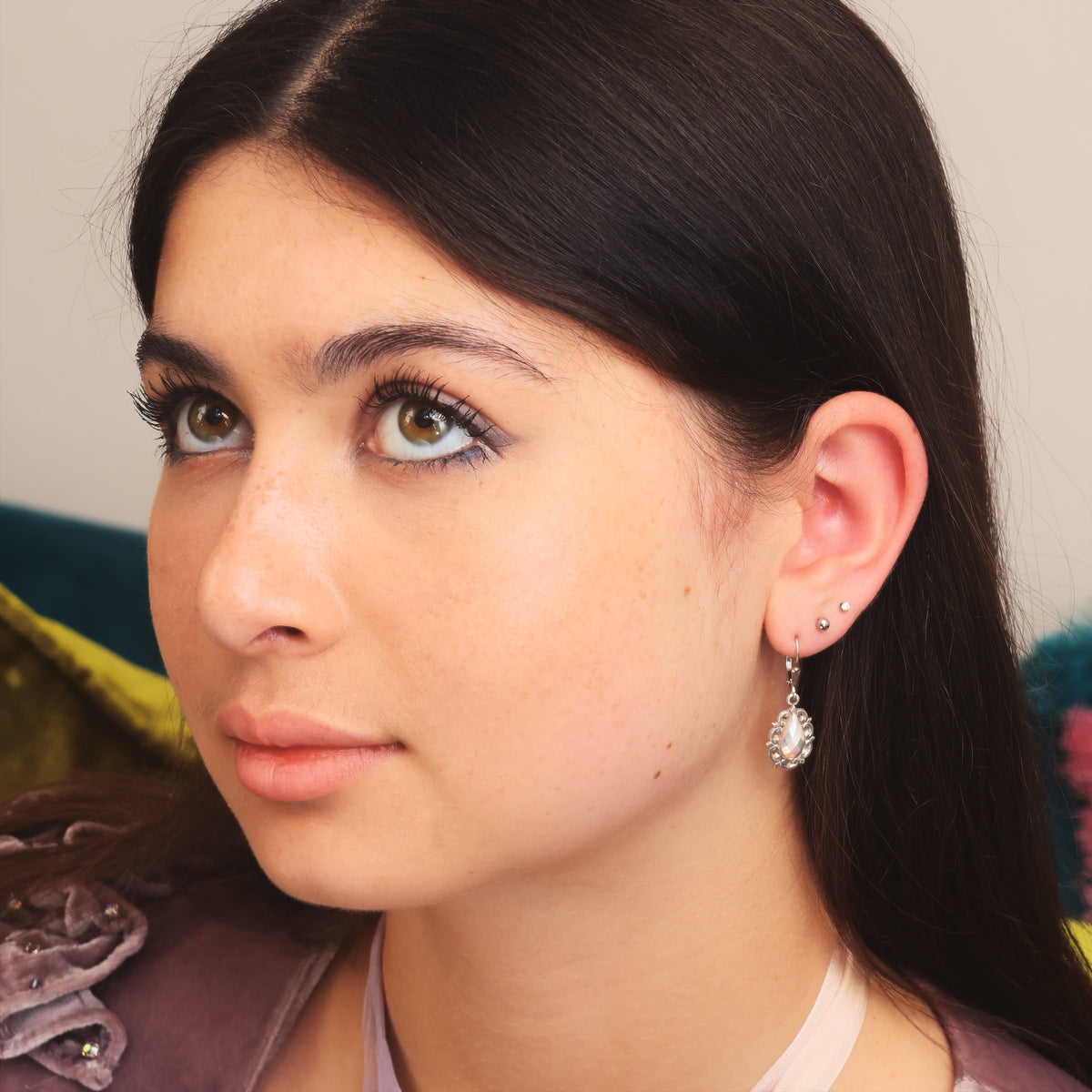 Adorable Victorian Silver Faceted Drop Earrings