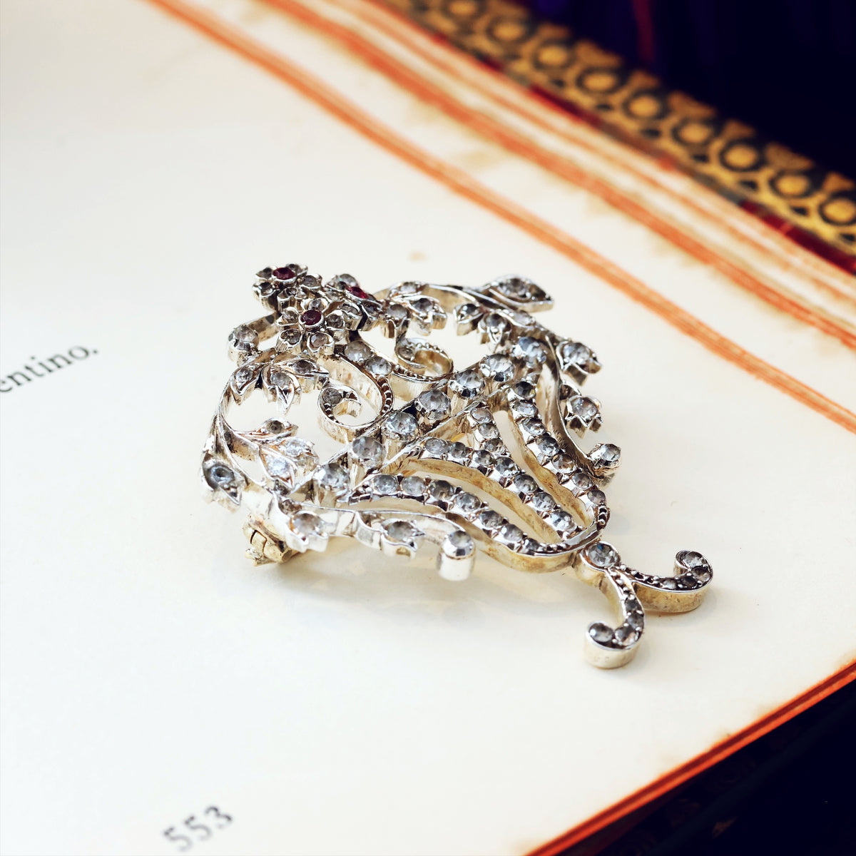 Antique Silver Paste Giardinetti Brooch