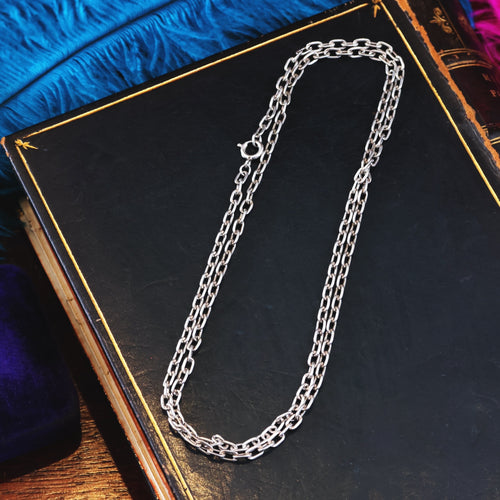 Vintage Mid Century Squared Link Silver Chain
