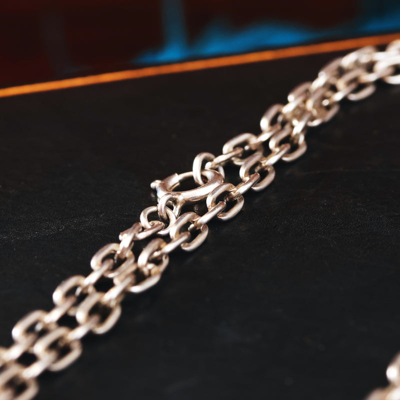 Vintage Mid Century Squared Link Silver Chain