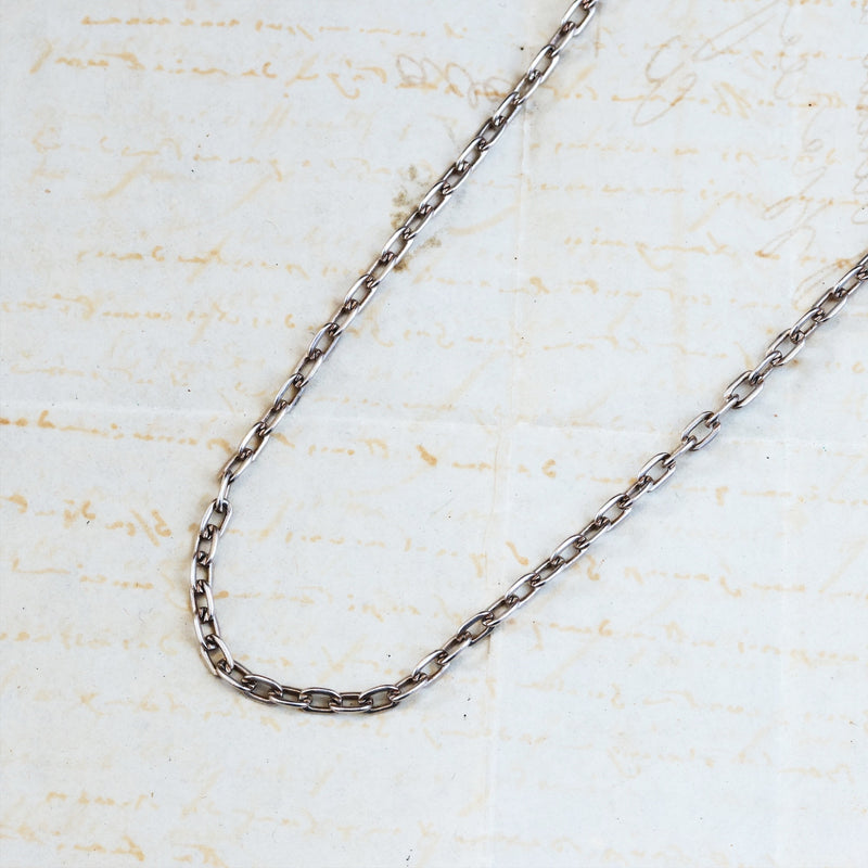 Vintage Mid Century Squared Link Silver Chain