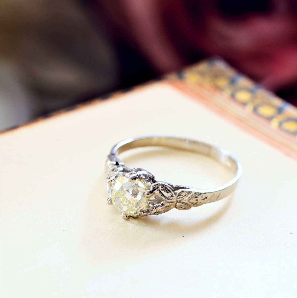 Vintage Recycled Hand Cut Diamond Engagement Ring