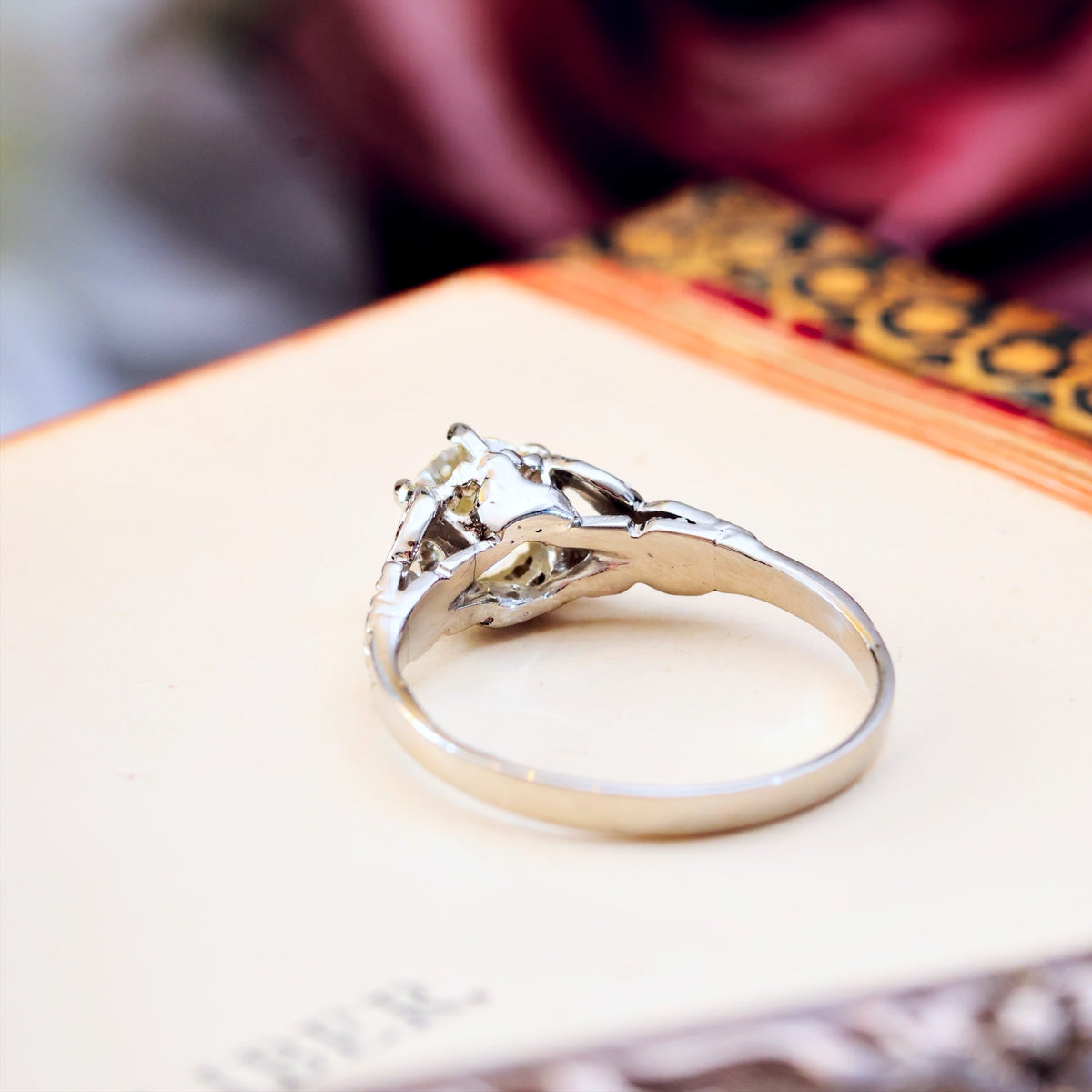 Vintage Recycled Hand Cut Diamond Engagement Ring