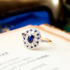 Vintage Art Deco Sapphire & Diamond Cluster Ring