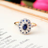 Original Antique Sapphire & Diamond Lacework Cluster Ring