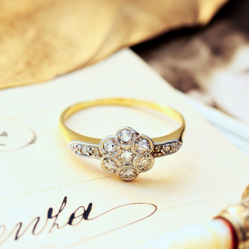 Diamond Daisy Cluster Ring