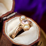Edwardian Pearl and Morganite Dress Ring