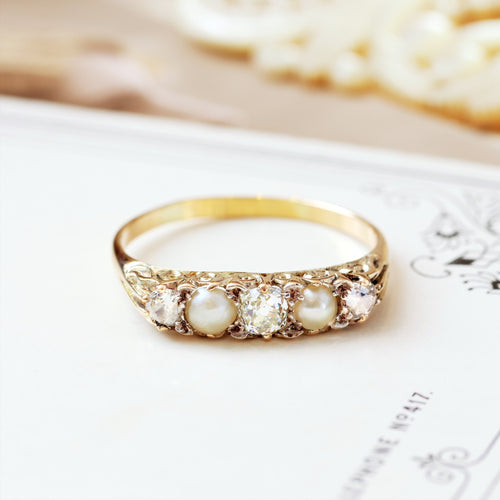 Antique 18ct Pearl & Diamond Ring