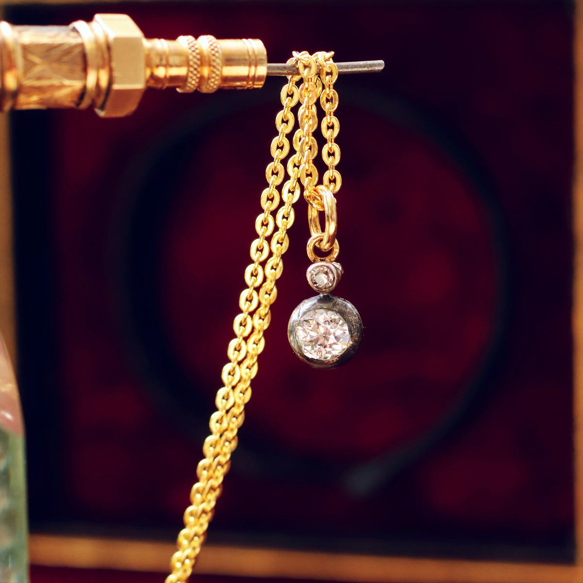 Recycled Antique Diamond Pendant & Chain