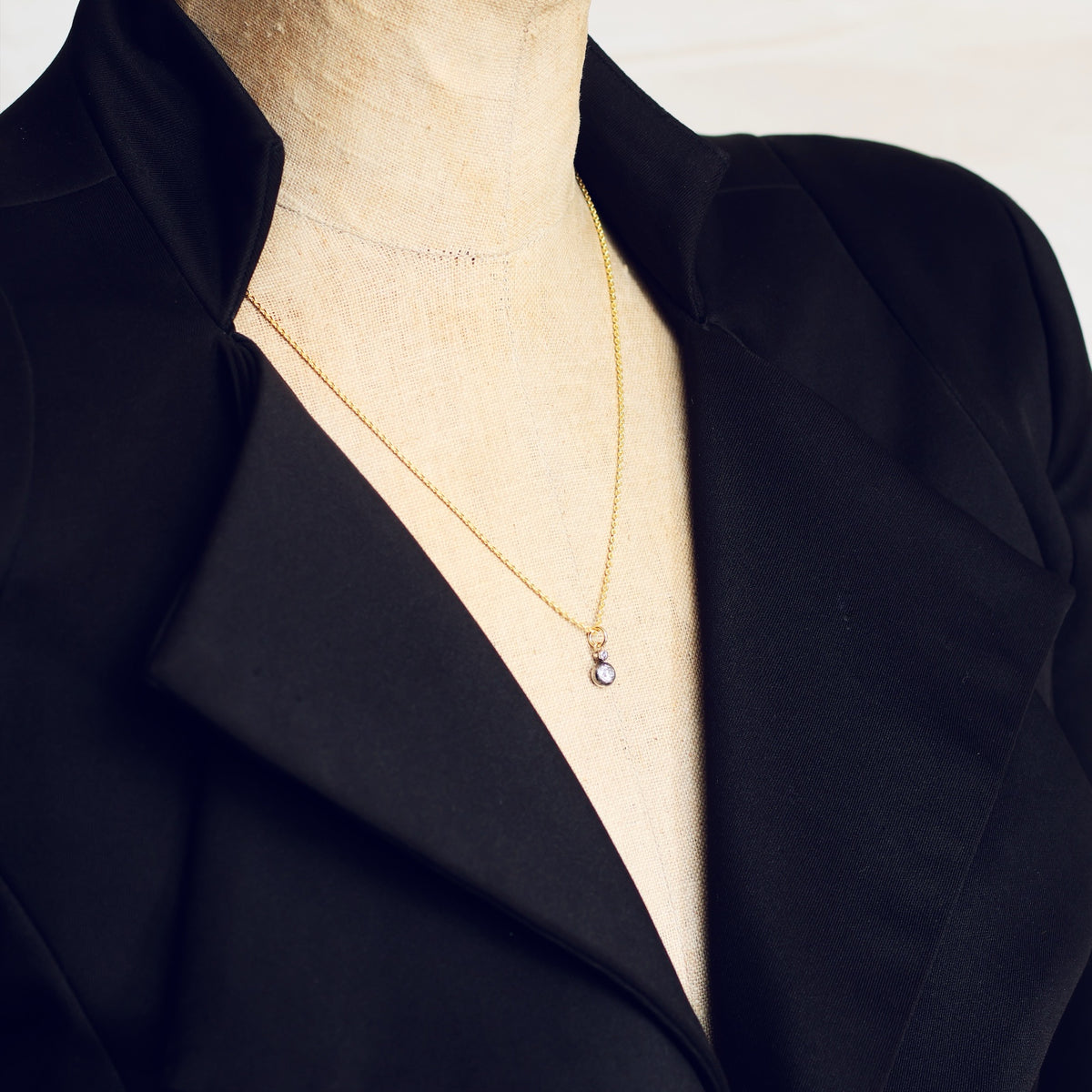 Recycled Antique Diamond Pendant & Chain