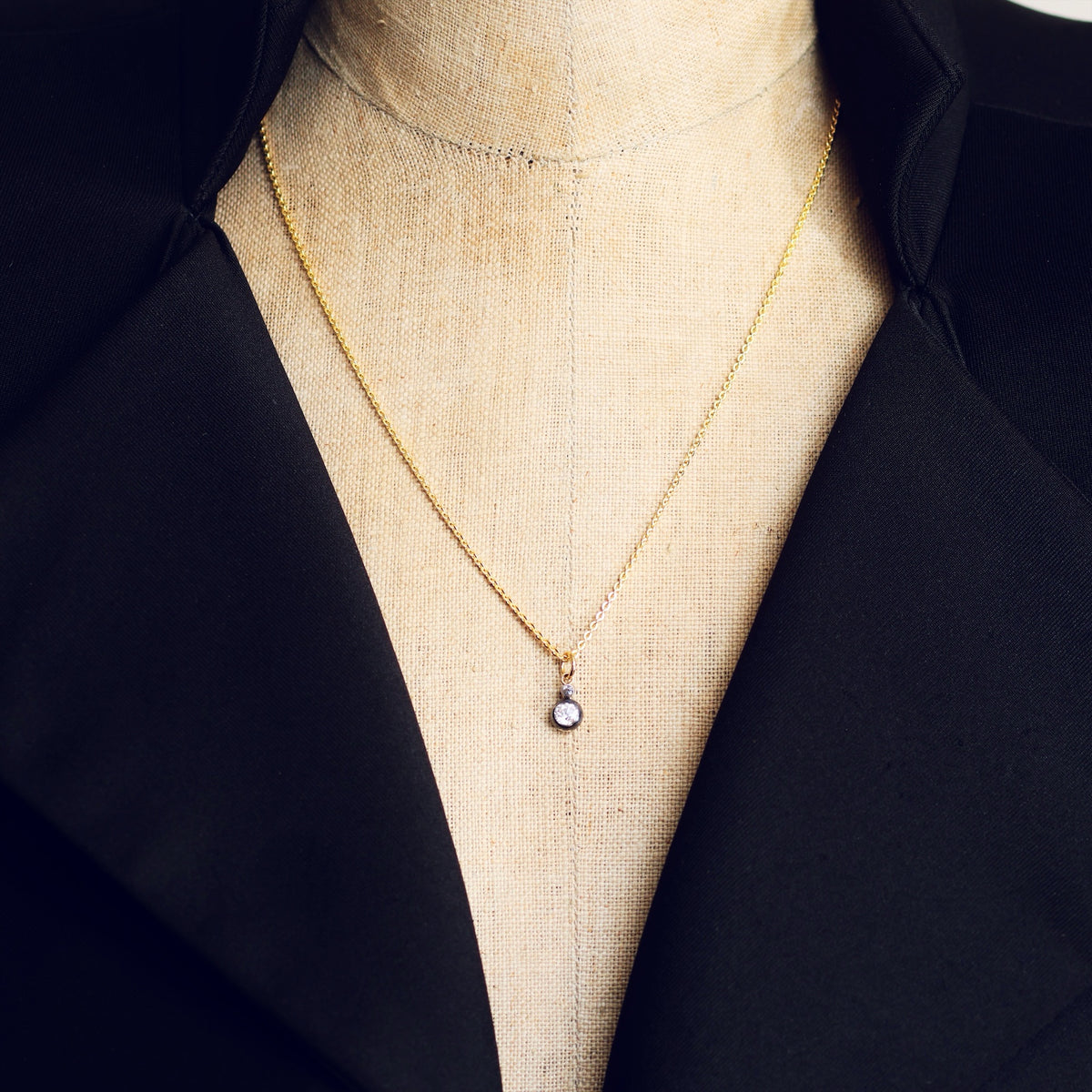 Recycled Antique Diamond Pendant & Chain