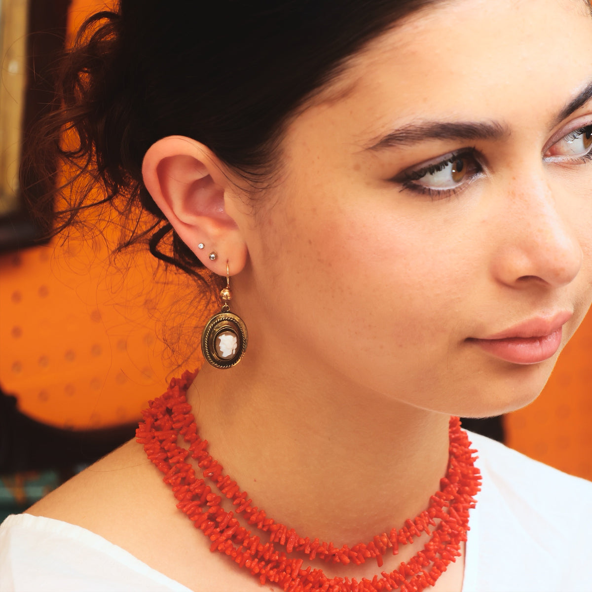 Exquisitely Fine Hand Carved Antique Georgian Coral Necklace