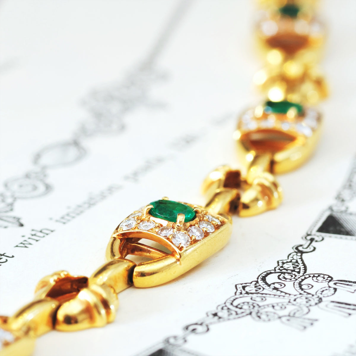 Sublime Quality Vintage Emerald & Diamond Bracelet