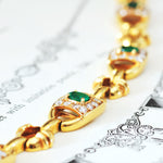 Sublime Quality Vintage Emerald & Diamond Bracelet