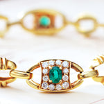 Sublime Quality Vintage Emerald & Diamond Bracelet