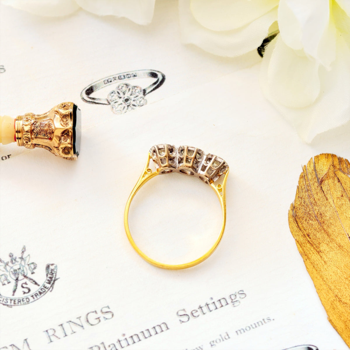 Much Desired Vintage Trilogy Diamond Engagement Ring