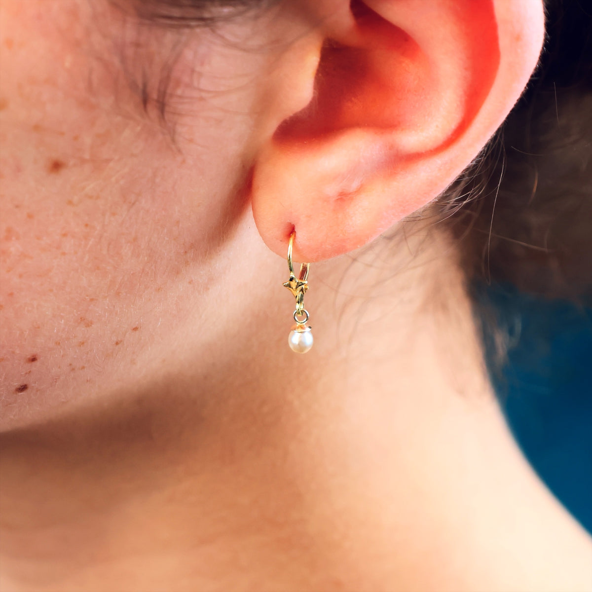 Dainty Saltwater Pearl Drop Earrings