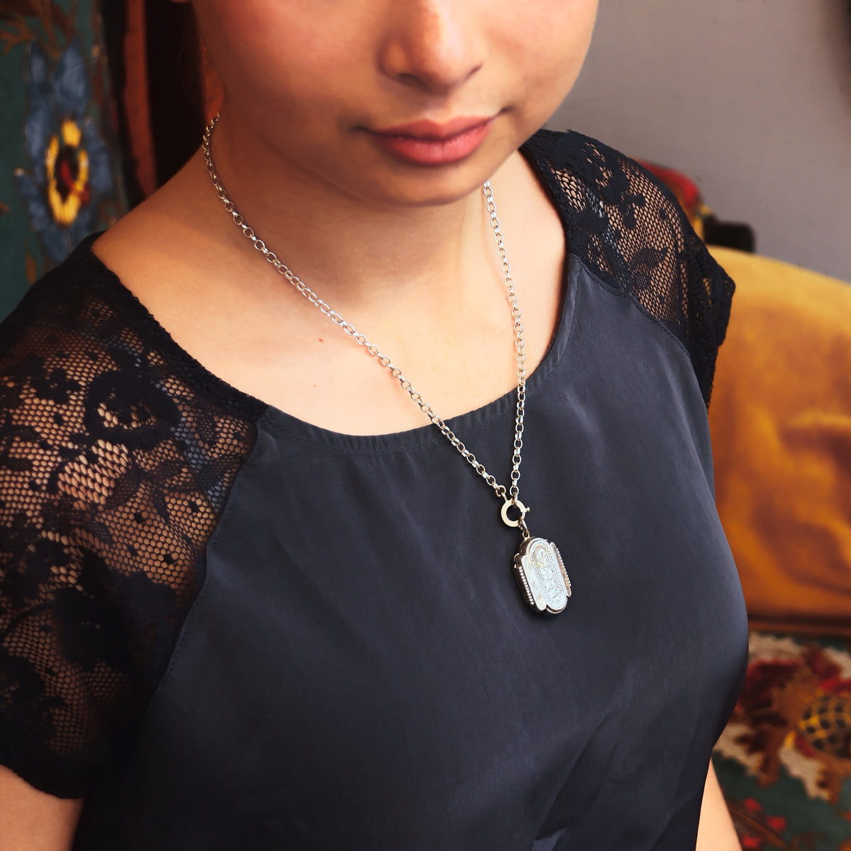 Antique Victorian Era Silver Aesthetic Revival Locket