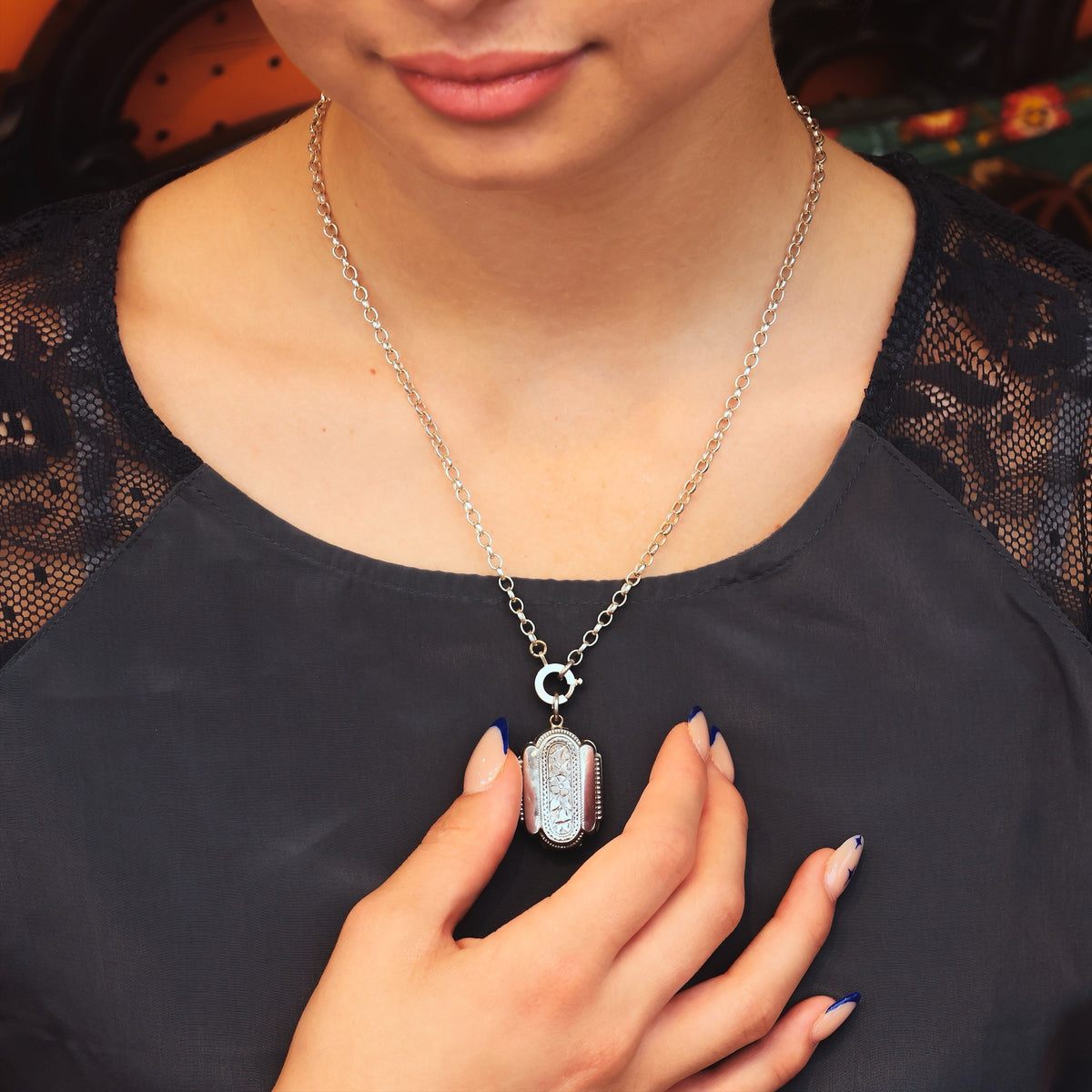 Antique Victorian Era Silver Aesthetic Revival Locket