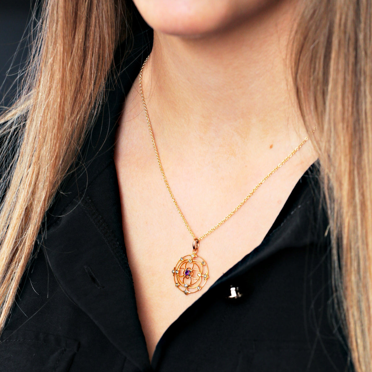 Lacily Lovely Arts & Crafts Amethyst Pendant